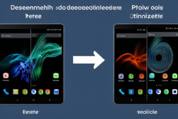 Imagem destacando um smartphone Android com aplicativos de limpeza e desfragmentação.