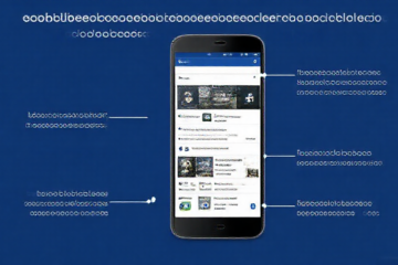 Ilustração de um smartphone Android com ícones de otimização e aceleração, destacando o Facebook.