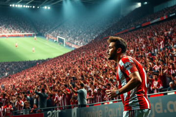 Torcida do River Plate expressando apoio e decepção durante o jogo.