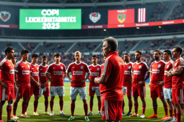 Jogadores do River Plate treinando para a Copa Libertadores 2025 sob o comando de Marcelo Gallardo.