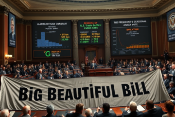 Imagem que ilustra os impactos do Big Beautiful Bill sobre a dívida pública e a economia.