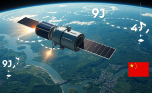 Imagem do satélite CBERS-5, desenvolvido em parceria entre Brasil e China, focado em meteorologia e dados ambientais.