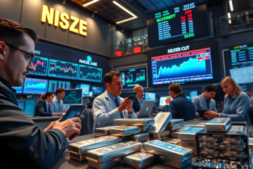 Imagem da prata, destacando o aumento histórico de preço devido à demanda crescente da indústria tecnológica.