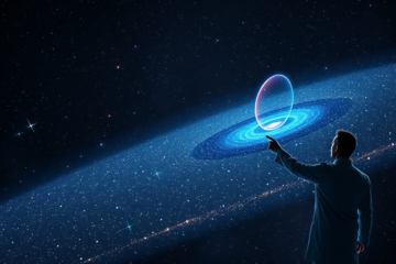 Imagem ilustrativa sobre a Radiação Cósmica de Fundo e a expansão do espaço no contexto da cosmologia moderna.