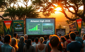 Gráfico mostrando o impacto das aprovações do Fundo Amazônico na redução do desmatamento e apoio às comunidades indígenas.