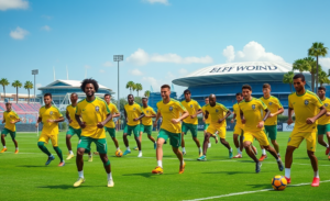 Jogadores da Seleção Brasileira em amistoso contra a França e Croácia como preparação para a Copa do Mundo.