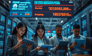 Escassez de chips de memória impacta preços de smartphones e PCs.