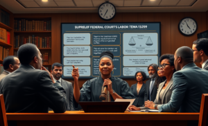 Imagem ilustrativa sobre os movimentos significativos no Direito do Trabalho e as decisões do STF relacionadas à pejotização e uberização.