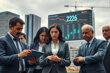 Gráfico sobre o crescimento econômico projetado do Brasil e as implicações da taxa de juros restritiva.