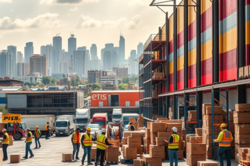 Imagem ilustrativa sobre a escassez de galpões logísticos e reformas de imóveis antigos para atender à demanda de armazenamento.