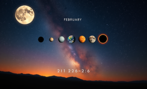 Imagem dos eventos astronômicos que ocorrerão em 2026, incluindo superluas e eclipses.