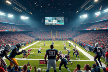 Imagem ilustrativa dos playoffs da NFL 2025-26, mostrando os times classificados da AFC e NFC.