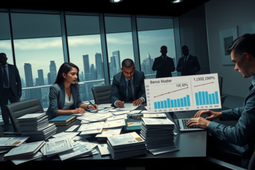 Investigação sobre fraudes no Banco Master com títulos de crédito falsos e transações suspeitas.