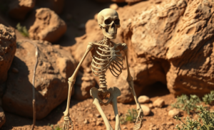 Esqueleto parcial de Homo habilis com características primitivas, comparado a Australopithecus afarensis.