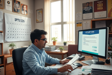 Informações sobre o IPTU 2026 para imóveis não residenciais, incluindo vencimento, correção e descontos.