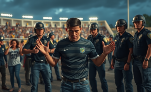 Perdigão mostra vídeos da agressão sofrida por policiais militares após jogo, denunciando a violência nas redes sociais.