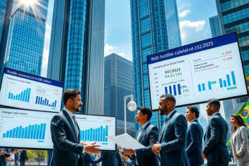 Imagem representativa da arrecadação federal no Brasil, destacando o aumento histórico de R$ 2,88 trilhões.