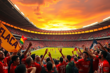 Imagem do Maracanã durante um jogo de Fla-Flu, com torcedores animados e a expectativa da temporada.