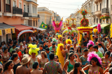 Imagem ilustrativa do Carnaval de 2026 destacando sua importância econômica e o impacto no turismo e comércio.