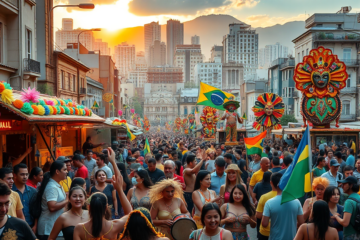 Carnaval de São Paulo com foliões e blocos de rua movimentando a economia local.