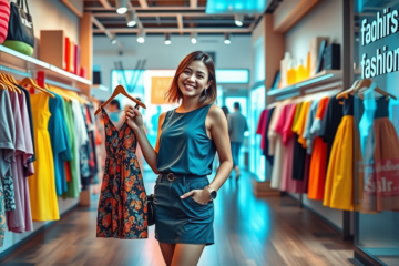 A imagem ilustra a transformação de pontos da SHEIN em roupas grátis para os clientes.