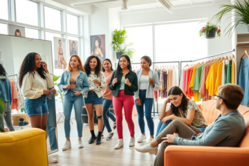 Imagem representativa do programa de avaliação da SHEIN com roupas selecionadas.