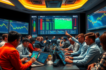 Imagem ilustrativa do crescimento do mercado preditivo e das apostas no Brasil, destacando os desafios e oportunidades do setor.