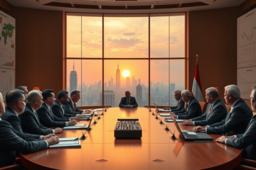 Reunião de autoridades sobre o impacto econômico do conflito no Oriente Médio.