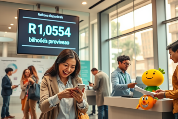 Imagem ilustrativa sobre a devolução de valores esquecidos em instituições financeiras, destacando os R$ 10,554 bilhões disponíveis.