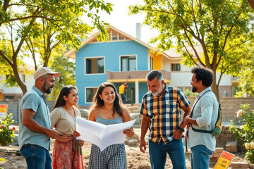 Imagem representativa de família realizando a construção de seu lar doce lar com financiamento.