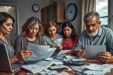 Aumento da inadimplência no Brasil devido a juros altos e custo de vida elevado, afetando famílias endividadas.