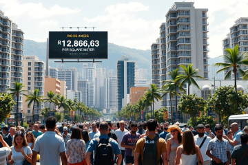 Gráfico demonstrando a valorização dos lançamentos imobiliários e seu impacto no preço do metro quadrado.