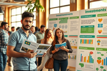 Gráfico mostrando a pesquisa sobre o interesse dos brasileiros em investimentos e suas preocupações.