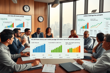 Imagem ilustrativa do pacote de estímulos de R$ 215 bilhões, destacando medidas de crédito e suas implicações econômicas.