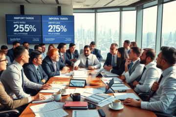 Empresas brasileiras adaptando seus planos em resposta às novas tarifas de importação dos EUA.