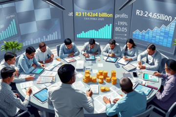 Trabalhadores recebendo créditos de R$ 13,04 bilhões do lucro de 2025, relacionado ao saldo do FGTS.