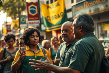 Gráfico mostrando a melhoria na percepção da economia brasileira sob Lula, com dados de intenções de voto e avaliações positivas.