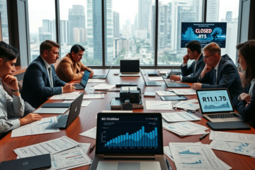 Imagem representativa sobre a recuperação judicial da empresa, destacando desafios financeiros e mudanças no mercado.