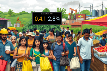 Gráfico mostrando o crescimento do PIB e a queda no consumo das famílias no Brasil em um cenário de juros elevados.