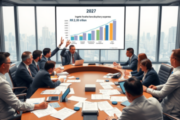Gráfico ilustrando a distribuição das despesas primárias no orçamento de 2027, destacando a proporção comprometida e discricionária.